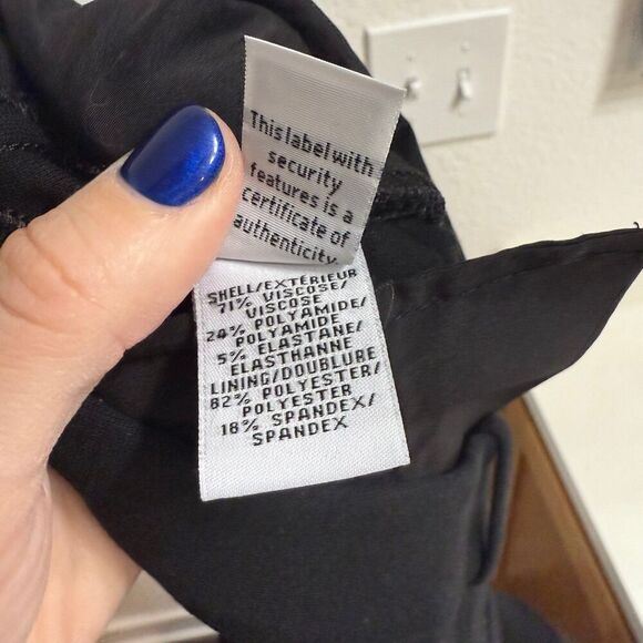 Diane Von Furstenberg Libbie Pants size 4 Black Ponte Knit Stretch Straight - Picture 4 of 6